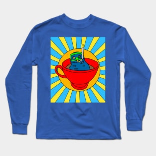 Coffee Cup Bathing Drinking Crazy Long Sleeve T-Shirt